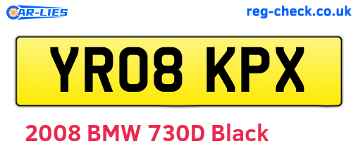 YR08KPX are the vehicle registration plates.