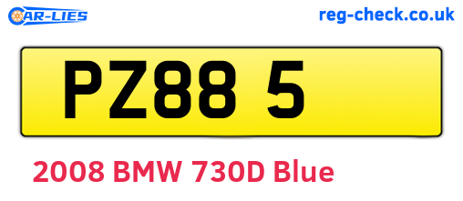 PZ885 are the vehicle registration plates.