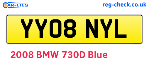 YY08NYL are the vehicle registration plates.