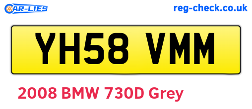 YH58VMM are the vehicle registration plates.