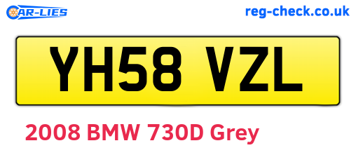 YH58VZL are the vehicle registration plates.