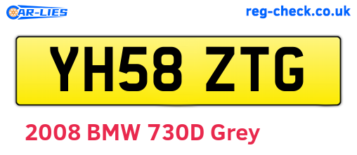 YH58ZTG are the vehicle registration plates.