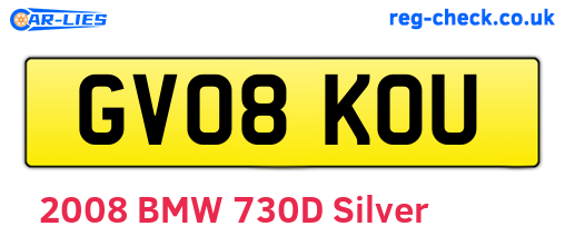 GV08KOU are the vehicle registration plates.