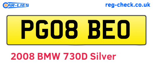 PG08BEO are the vehicle registration plates.