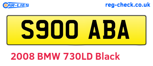 S900ABA are the vehicle registration plates.