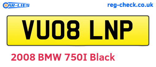 VU08LNP are the vehicle registration plates.