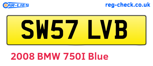 SW57LVB are the vehicle registration plates.