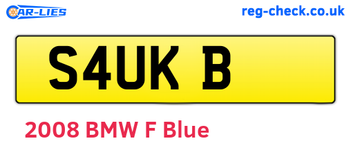 S4UKB are the vehicle registration plates.