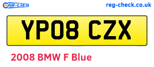 YP08CZX are the vehicle registration plates.