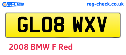 GL08WXV are the vehicle registration plates.