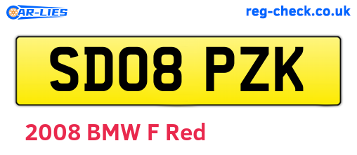 SD08PZK are the vehicle registration plates.