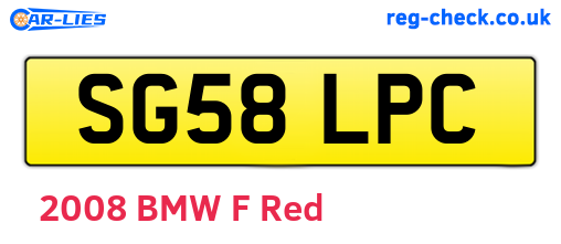SG58LPC are the vehicle registration plates.