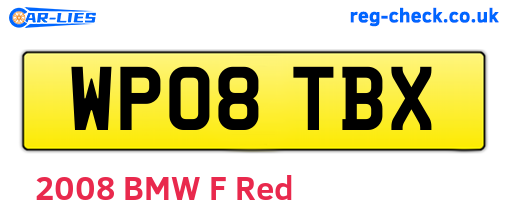 WP08TBX are the vehicle registration plates.