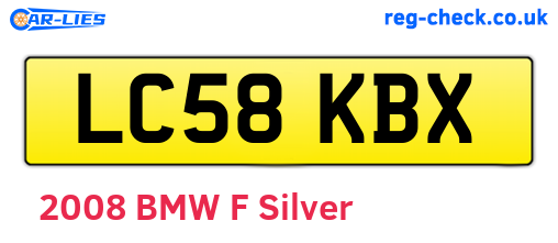 LC58KBX are the vehicle registration plates.