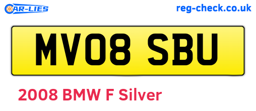 MV08SBU are the vehicle registration plates.