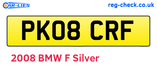 PK08CRF are the vehicle registration plates.