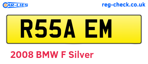 R55AEM are the vehicle registration plates.