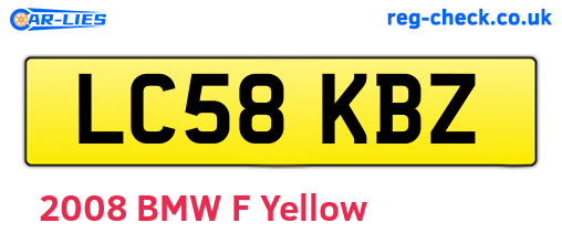 LC58KBZ are the vehicle registration plates.