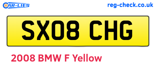 SX08CHG are the vehicle registration plates.
