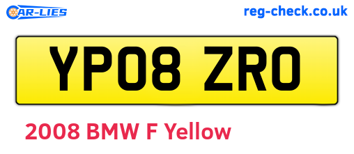 YP08ZRO are the vehicle registration plates.