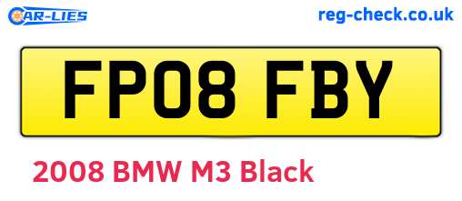 FP08FBY are the vehicle registration plates.