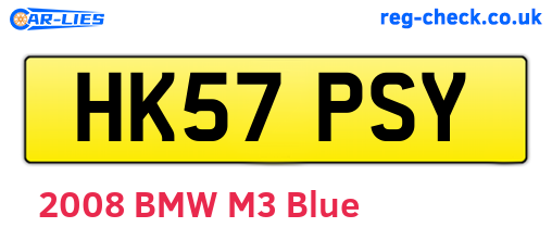 HK57PSY are the vehicle registration plates.