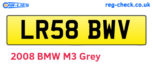 LR58BWV are the vehicle registration plates.
