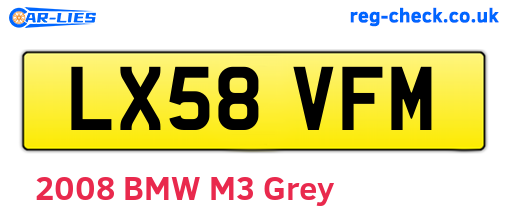 LX58VFM are the vehicle registration plates.