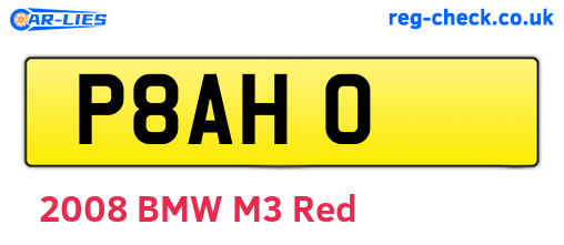 P8AHO are the vehicle registration plates.