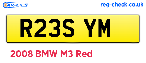 R23SYM are the vehicle registration plates.