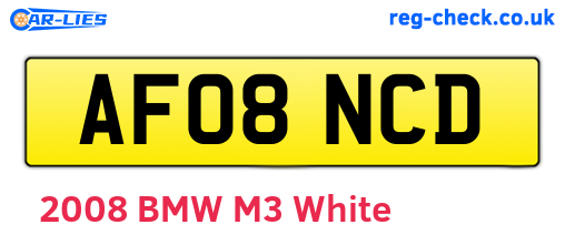 AF08NCD are the vehicle registration plates.