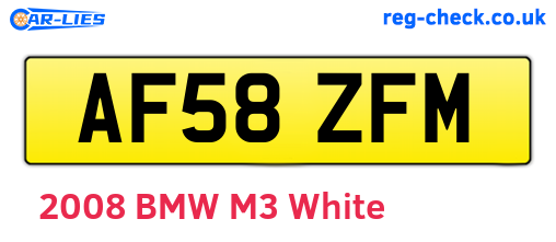 AF58ZFM are the vehicle registration plates.