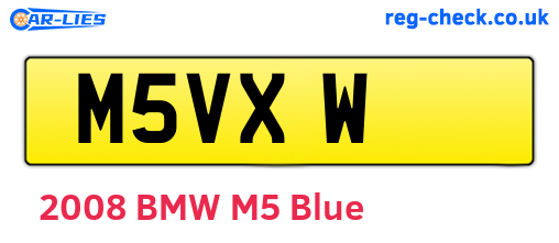 M5VXW are the vehicle registration plates.