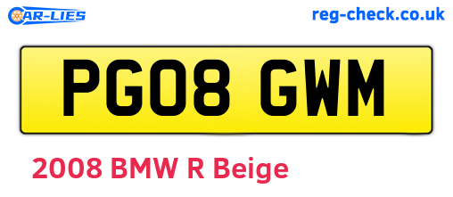PG08GWM are the vehicle registration plates.