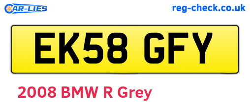 EK58GFY are the vehicle registration plates.
