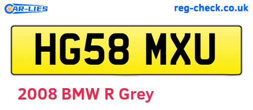 HG58MXU are the vehicle registration plates.