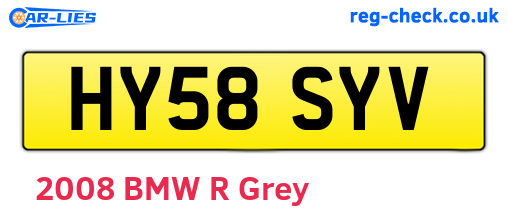 HY58SYV are the vehicle registration plates.