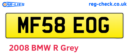MF58EOG are the vehicle registration plates.