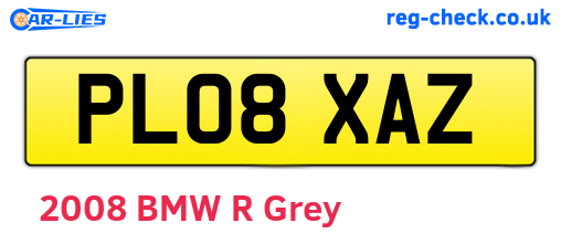 PL08XAZ are the vehicle registration plates.