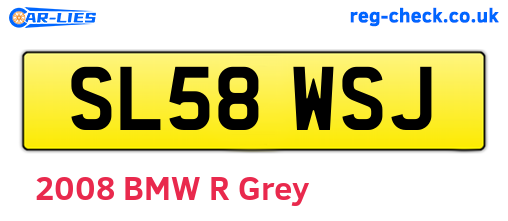 SL58WSJ are the vehicle registration plates.