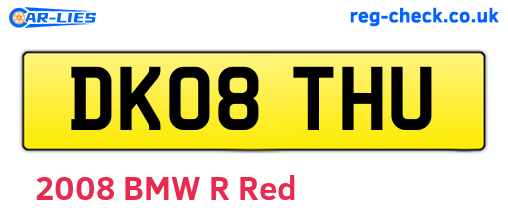 DK08THU are the vehicle registration plates.