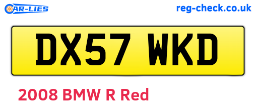 DX57WKD are the vehicle registration plates.