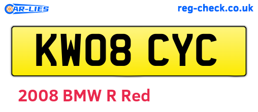 KW08CYC are the vehicle registration plates.