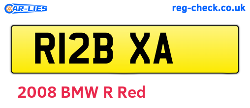 R12BXA are the vehicle registration plates.