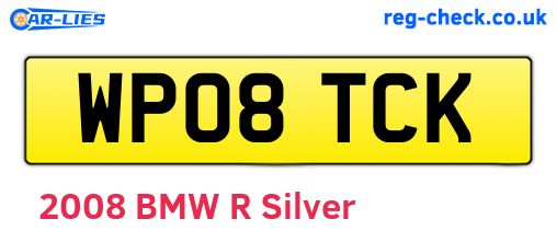 WP08TCK are the vehicle registration plates.