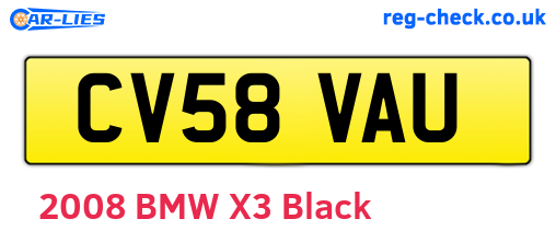 CV58VAU are the vehicle registration plates.