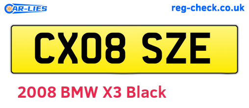 CX08SZE are the vehicle registration plates.
