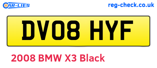 DV08HYF are the vehicle registration plates.