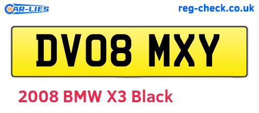 DV08MXY are the vehicle registration plates.