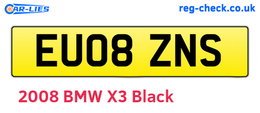 EU08ZNS are the vehicle registration plates.
